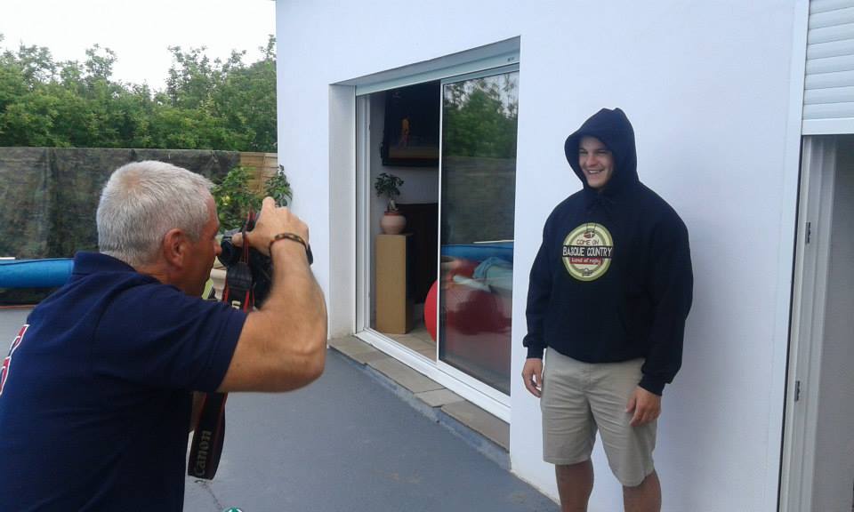 Marc en plein shooting pour PUSA, avec Anthony Étrillard (2015)